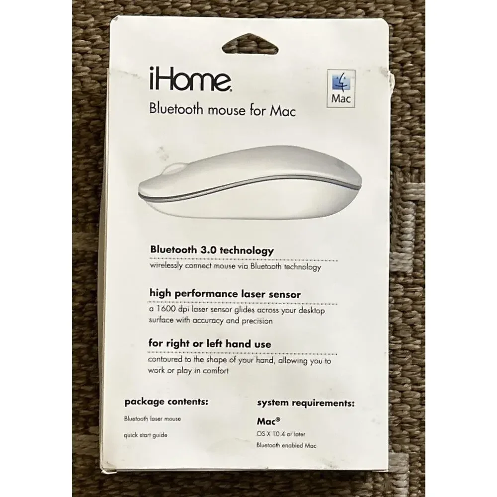 iHome USB Mouse For MAC OS X 10.4 Or Later USB Port, New Box Damage - See Photos